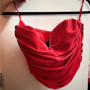 JLUXLABEL Scarlet Satin Top